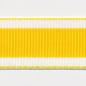 Stripe Grosgrain Ribbon #9 Yellow & White