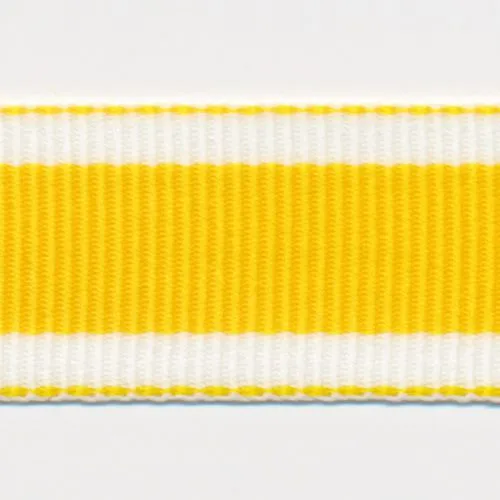 Stripe Grosgrain Ribbon #9 Yellow & White