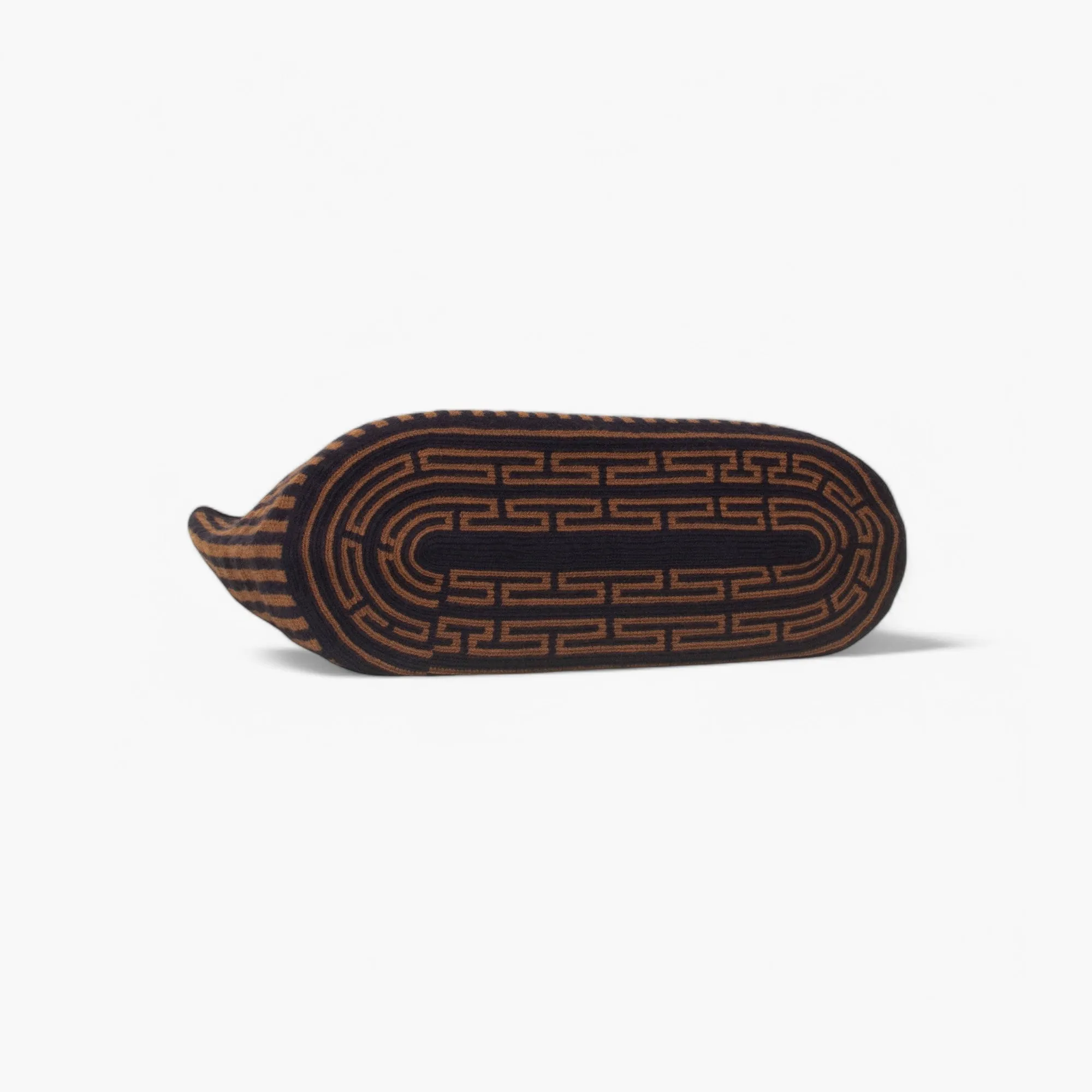 Striped oval tote | Mocha