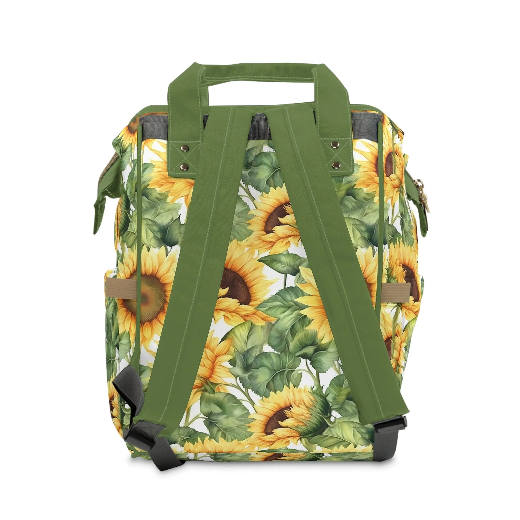 Sunflower Diaper Backpack - Bright & Multifunctional Baby Bag with Sunflower Design, Perfect for Nature-Loving Parents