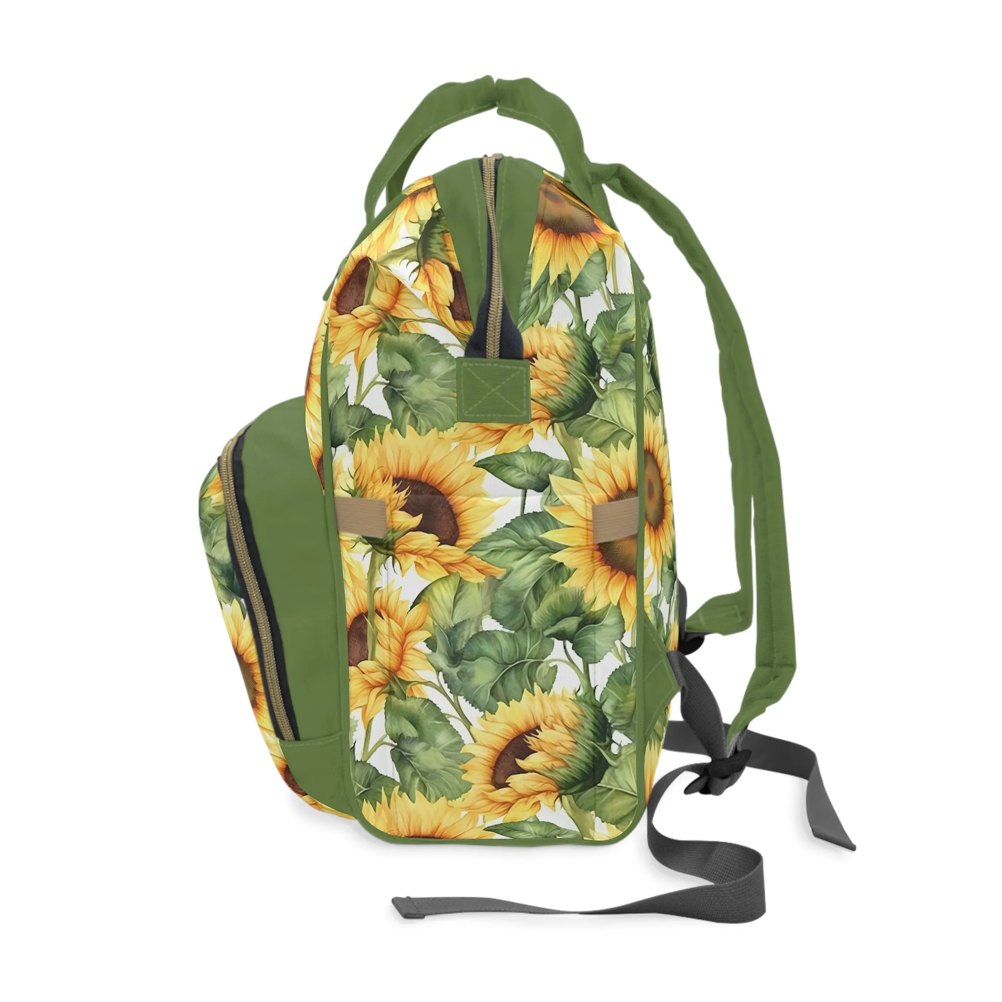 Sunflower Diaper Backpack - Bright & Multifunctional Baby Bag with Sunflower Design, Perfect for Nature-Loving Parents