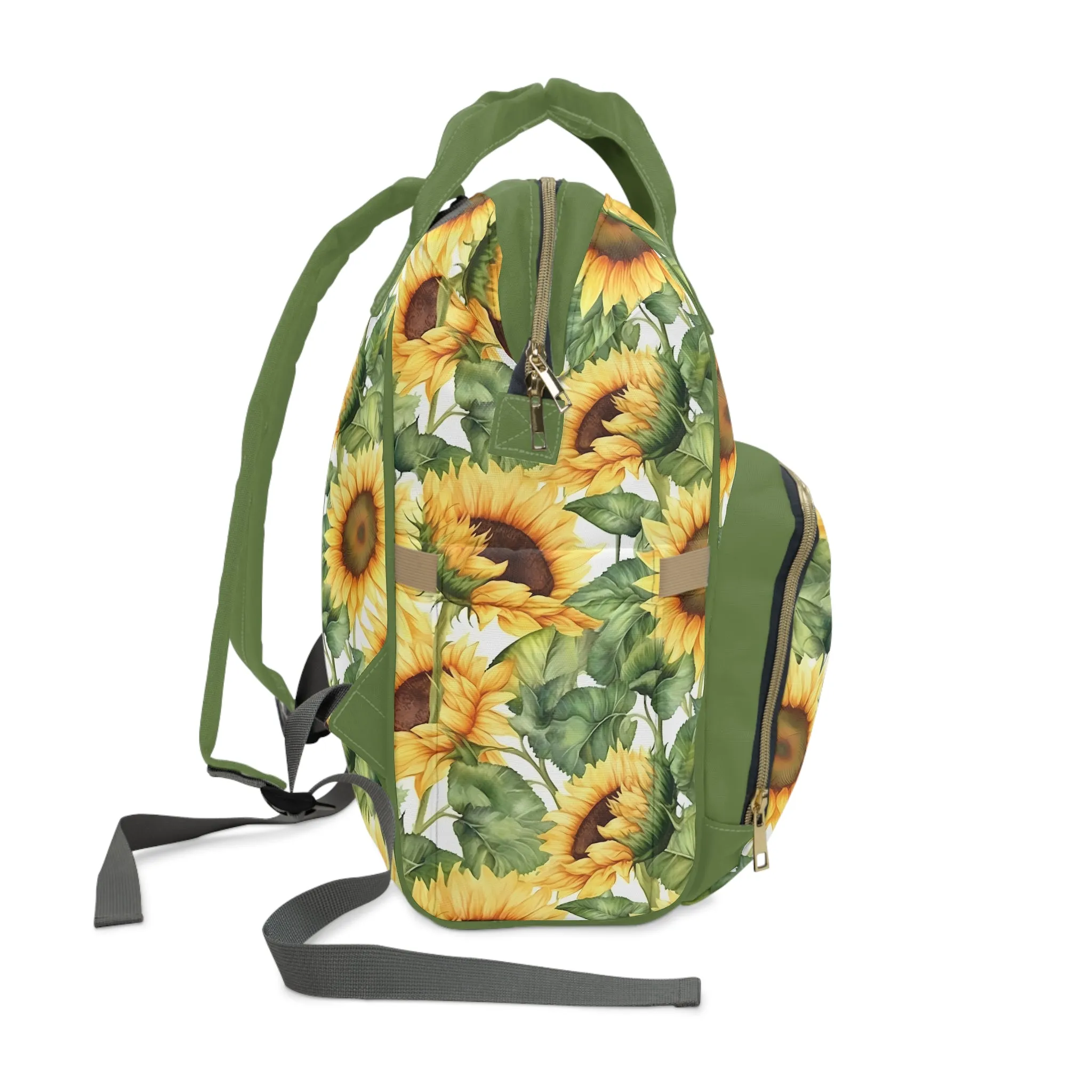 Sunflower Diaper Backpack - Bright & Multifunctional Baby Bag with Sunflower Design, Perfect for Nature-Loving Parents