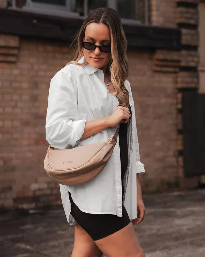 Sylvia Nylon Crossbody Bag - Beige