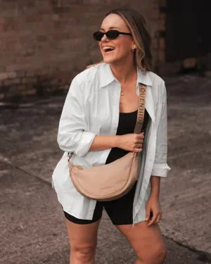 Sylvia Nylon Crossbody Bag - Beige
