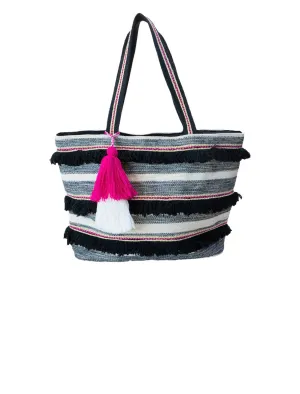 Taisha Striped Tote with Tassels