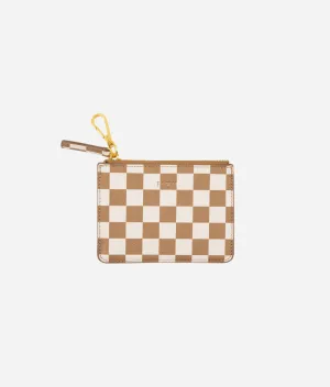The Wallet Pouch - Tan/White Check