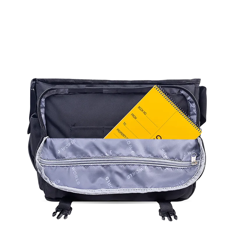 Thomas Laptop Messenger Bag in Black