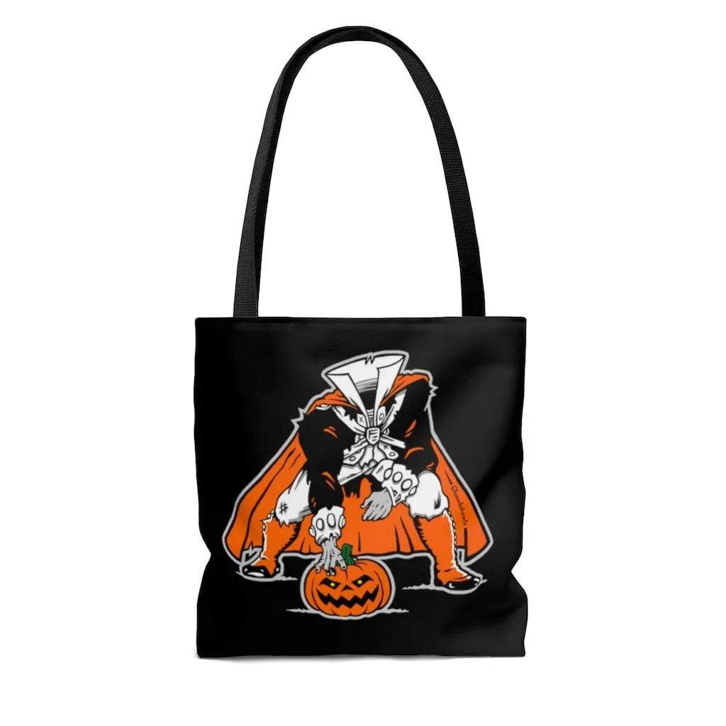 Three Point Stance Headless Horseman Tote Bag