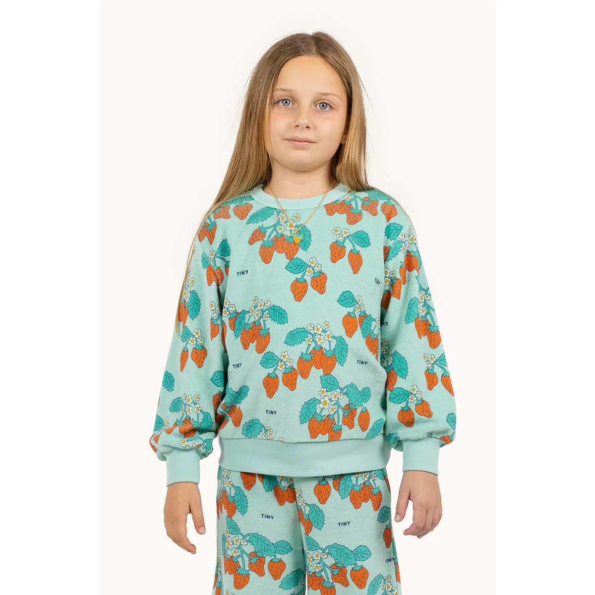Tiny Cottons - Strawberries sweatshirt - emerald