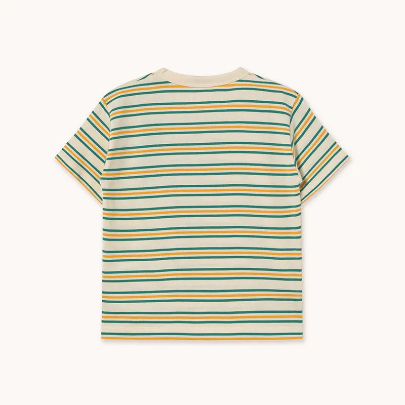 Tiny Cottons - Stripes multicolour tee - cream/ green