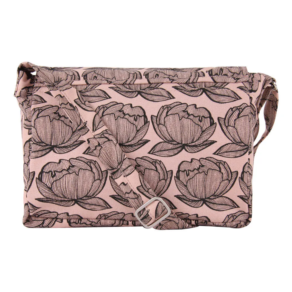 Toddler Messenger Bag, Peonies