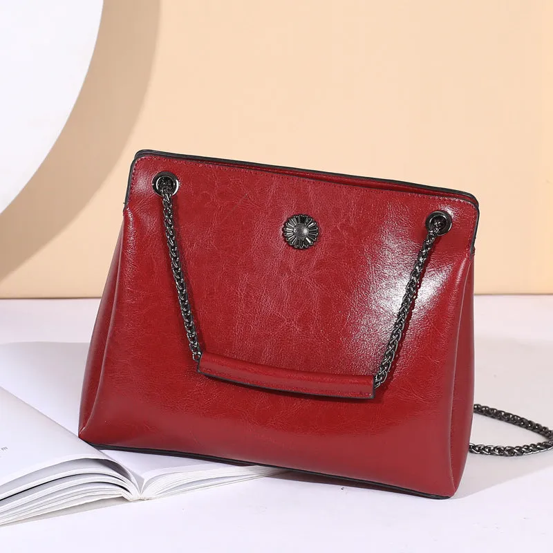 Top Grain Leather Messenger Bag Women Leather Shoulder Bag Casual Genuine Natural Leather Crossbody Bag SX55-519