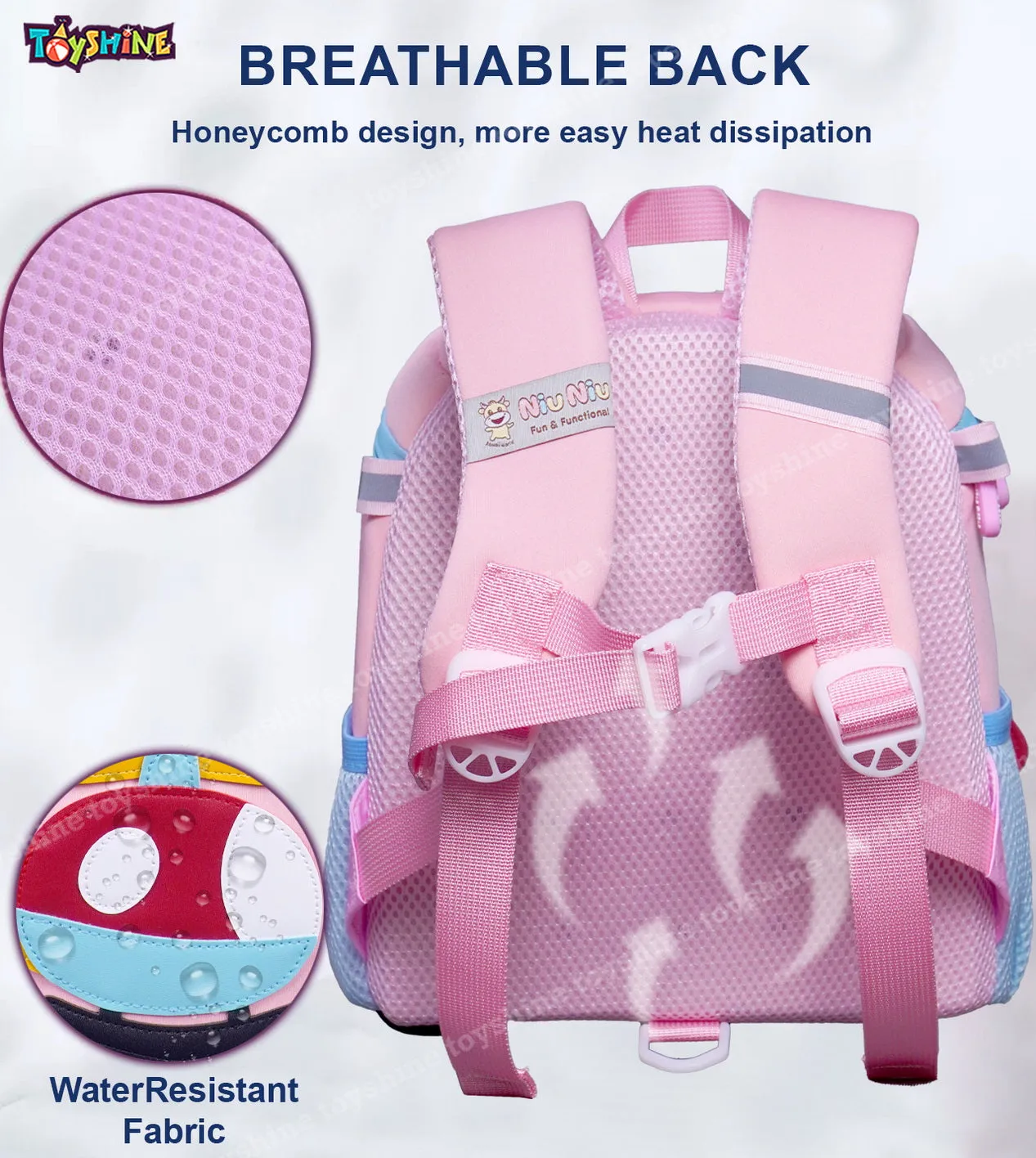 Toyshine 12" Helicopter Design Backpack for Kids Girls Boys Toddler Backpack Preschool Nursery Travel Bag,Mini Size - Pink