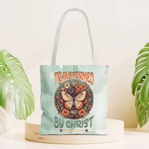 Transformed by Christ Romans 12:2 Tote Bag - Christian Tote Bag - 16"