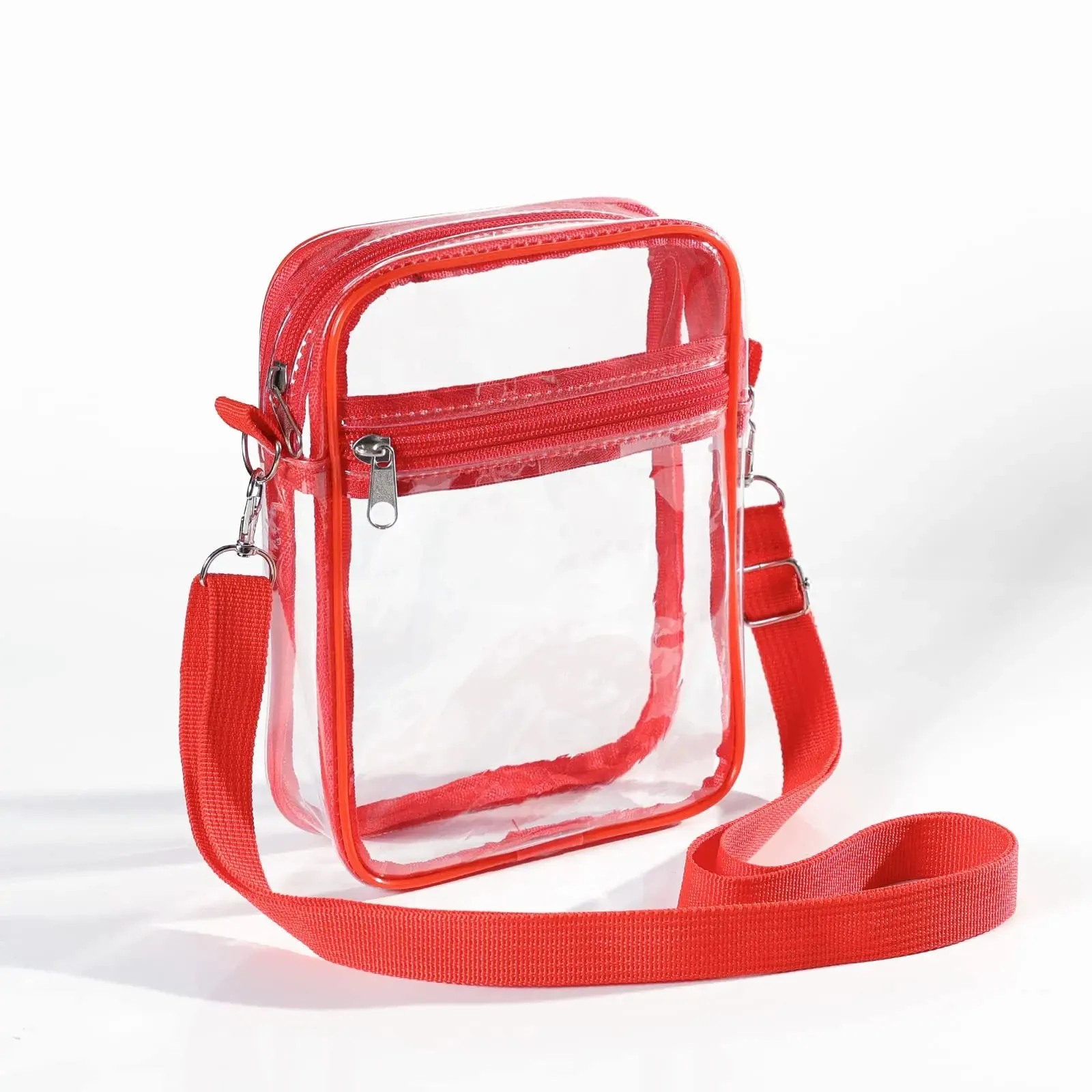 Transparent Crossbody Bags Women Summer All-Match Fashion Clear PVC Handbags Small Simple Zipper Shoulder Bag Purses Phone Bag