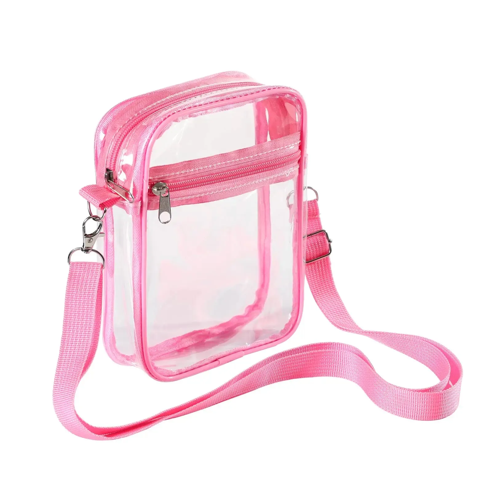 Transparent Crossbody Bags Women Summer All-Match Fashion Clear PVC Handbags Small Simple Zipper Shoulder Bag Purses Phone Bag