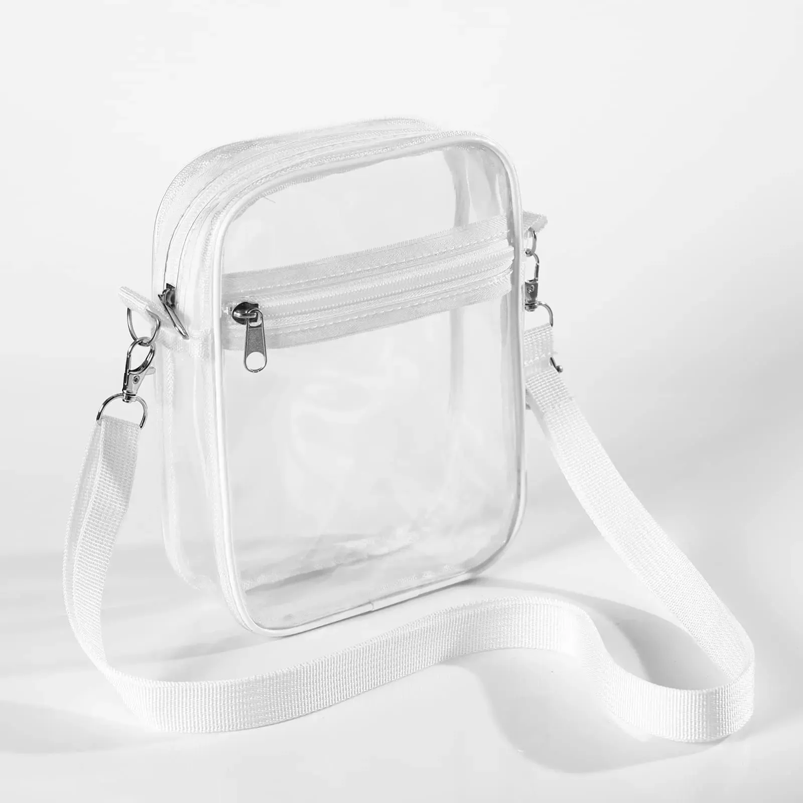 Transparent Crossbody Bags Women Summer All-Match Fashion Clear PVC Handbags Small Simple Zipper Shoulder Bag Purses Phone Bag