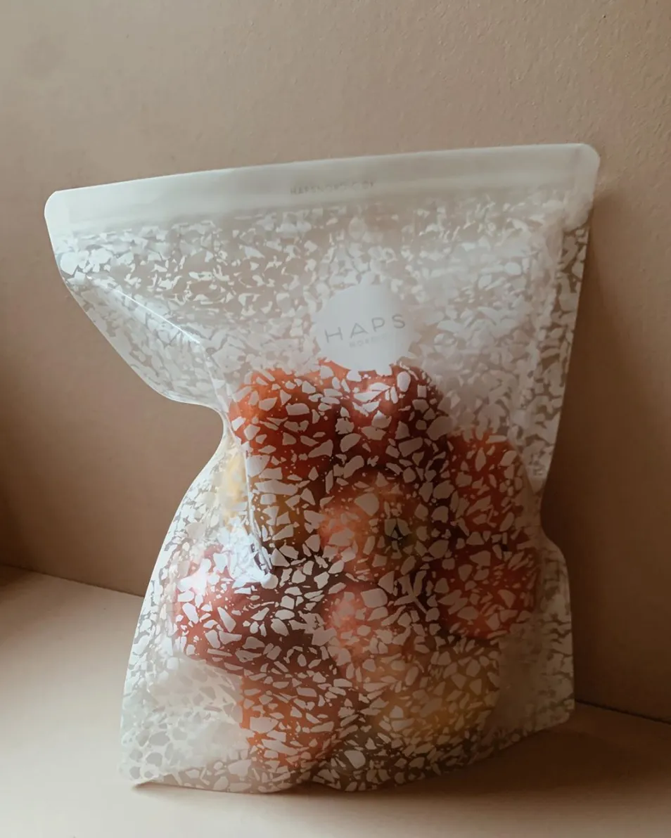 Transparent Terrazzo Large Reusable Snack Bags 3-Pack
