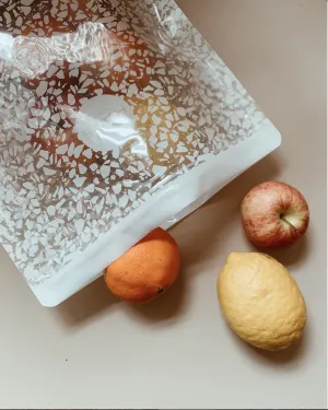 Transparent Terrazzo Large Reusable Snack Bags 3-Pack