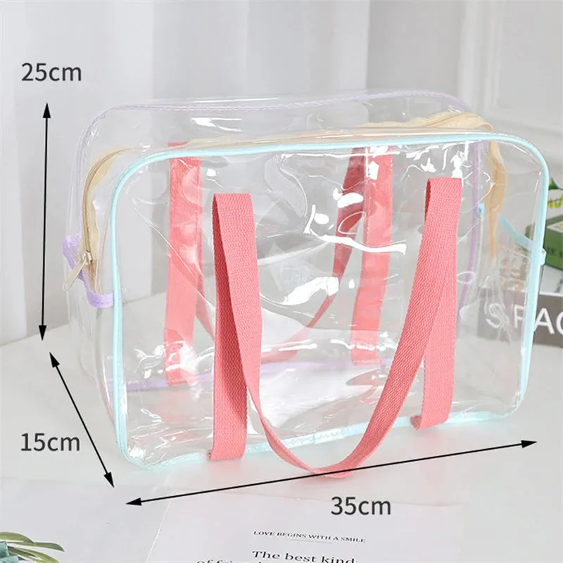 Travel PVC  Transparent  Make Up Tote Handbags