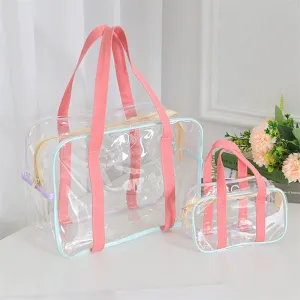 Travel PVC  Transparent  Make Up Tote Handbags