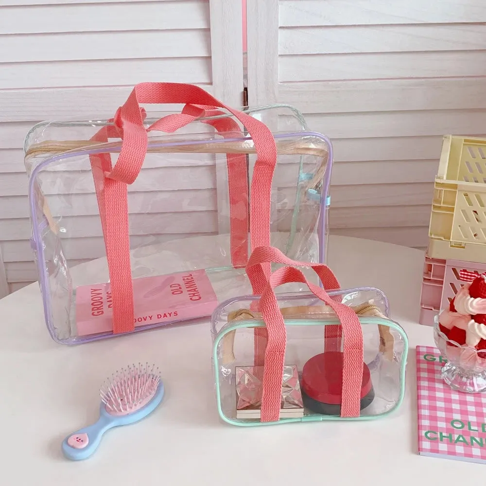 Travel PVC  Transparent  Make Up Tote Handbags