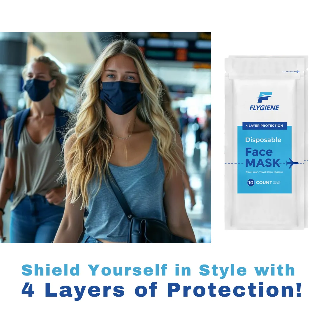 Travel Size Disposable Face Mask | KF94 - 4 Layers - 10 Count Navy Blue