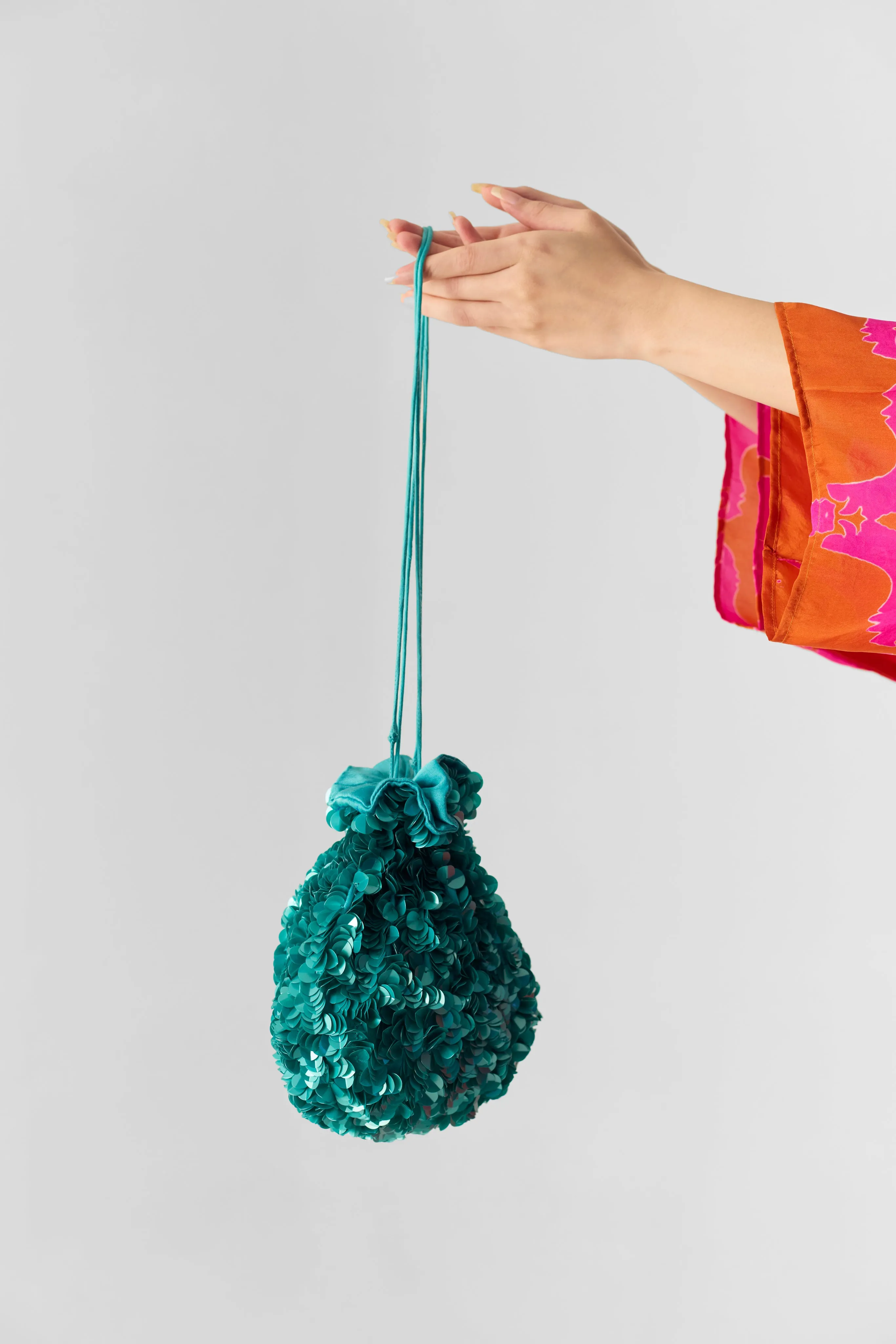 Turquoise Sequin Bag