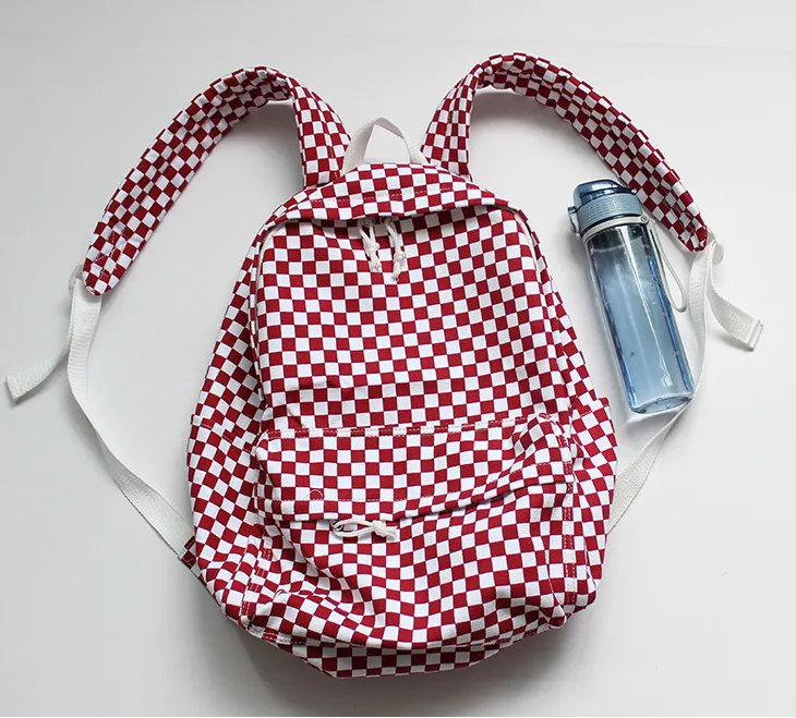 Ulzzang Check Backpack KF81506