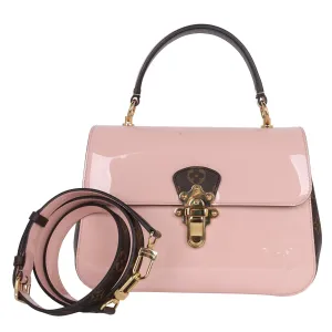Vernis Leather Monogram Cherrywood Shoulder Bag Rose Ballerine