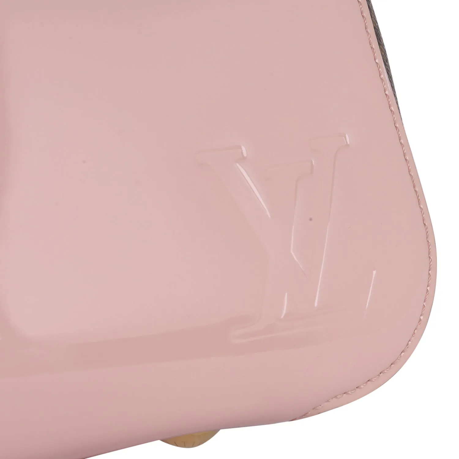 Vernis Leather Monogram Cherrywood Shoulder Bag Rose Ballerine