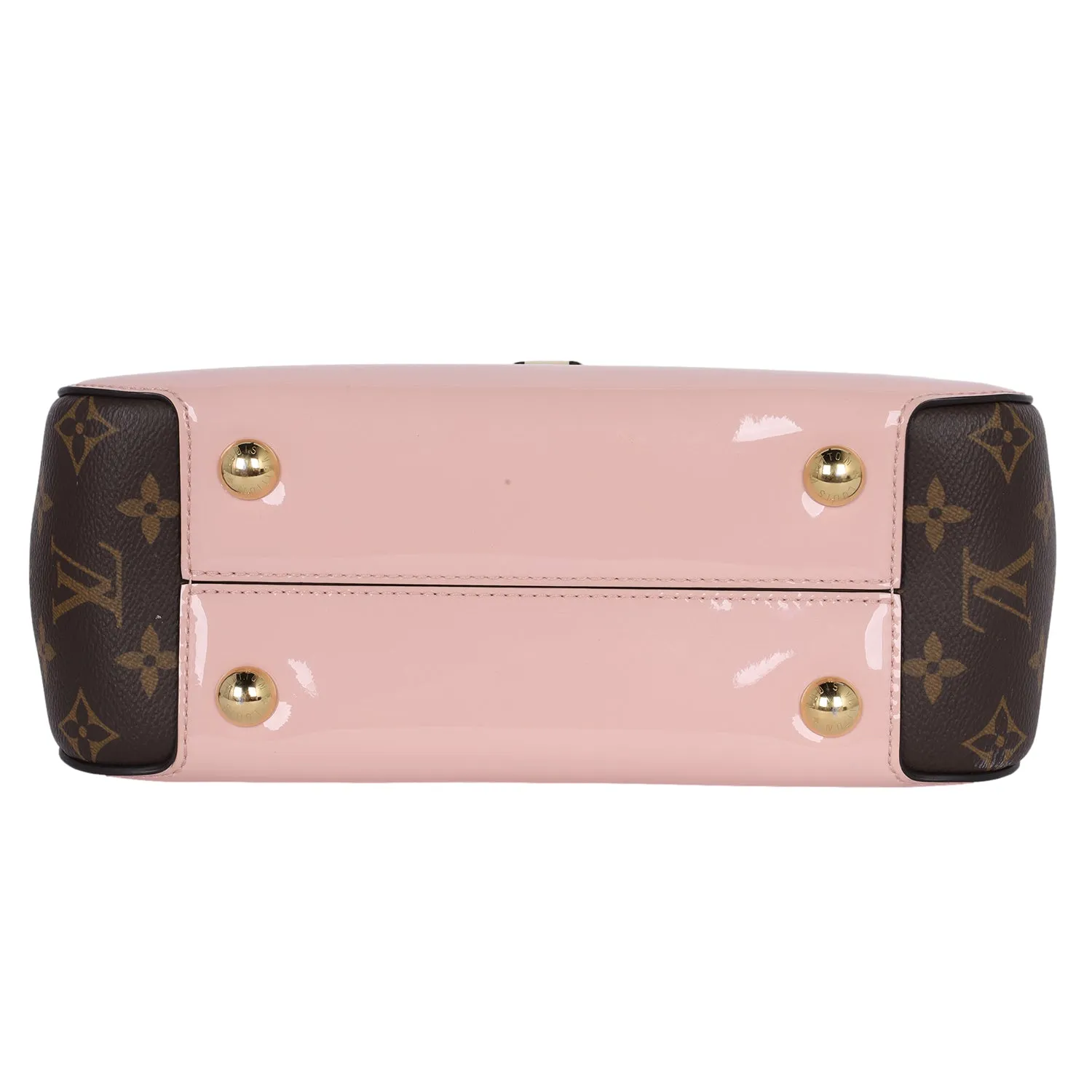 Vernis Leather Monogram Cherrywood Shoulder Bag Rose Ballerine