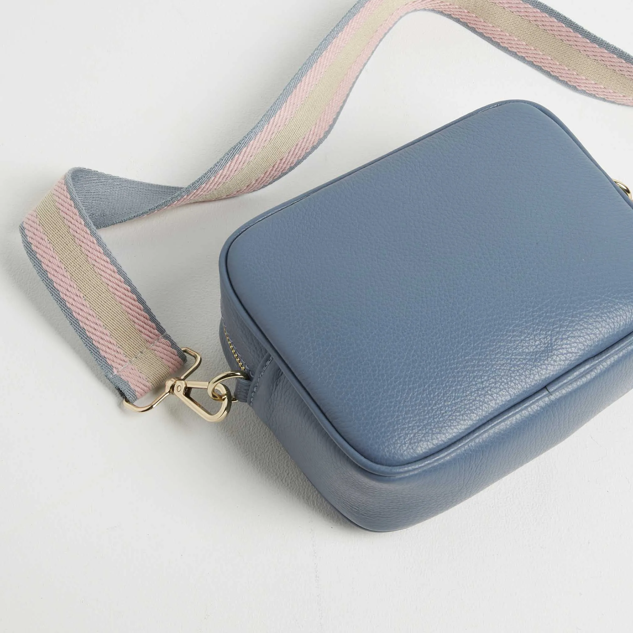 Verona Crossbody Tassel Denim Bag with Pastel Strap