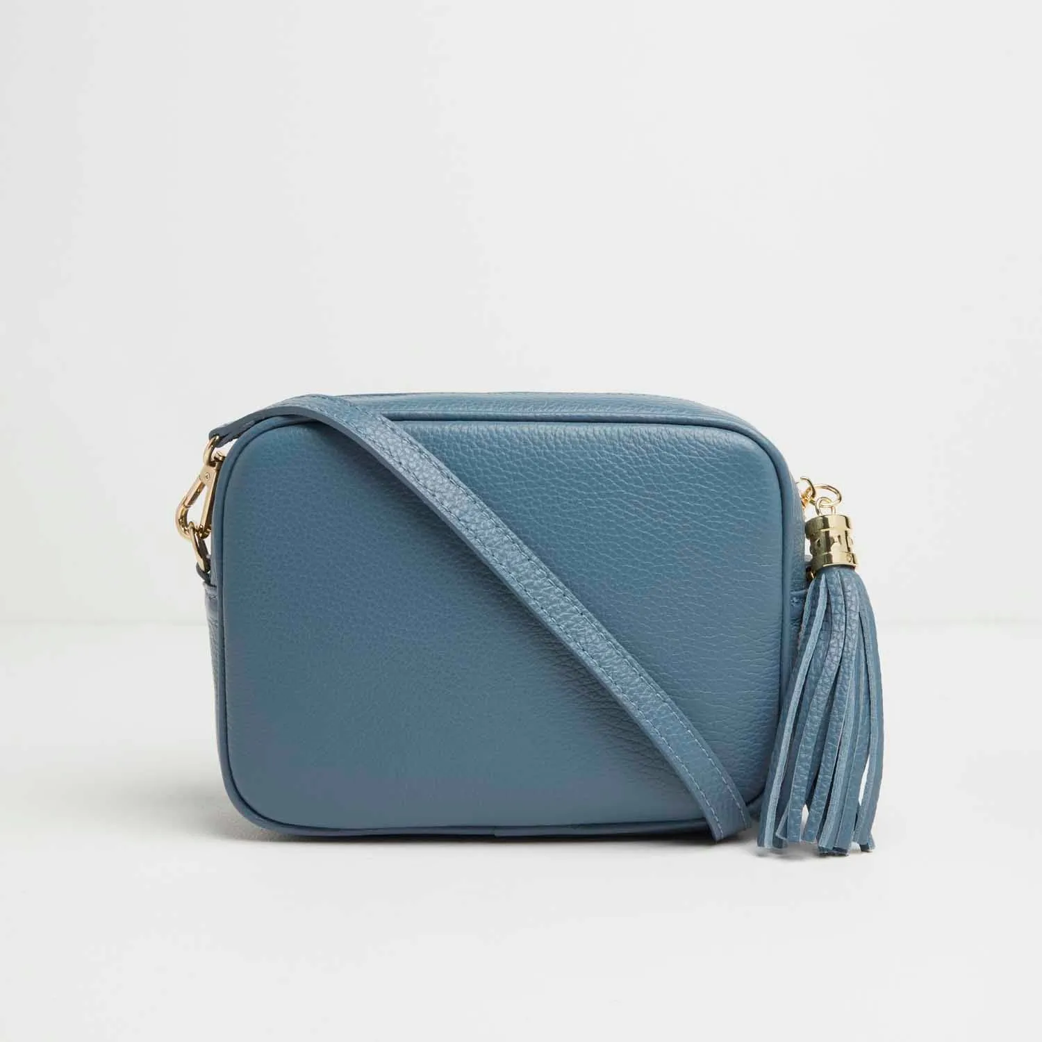 Verona Crossbody Tassel Denim Bag with Pastel Strap