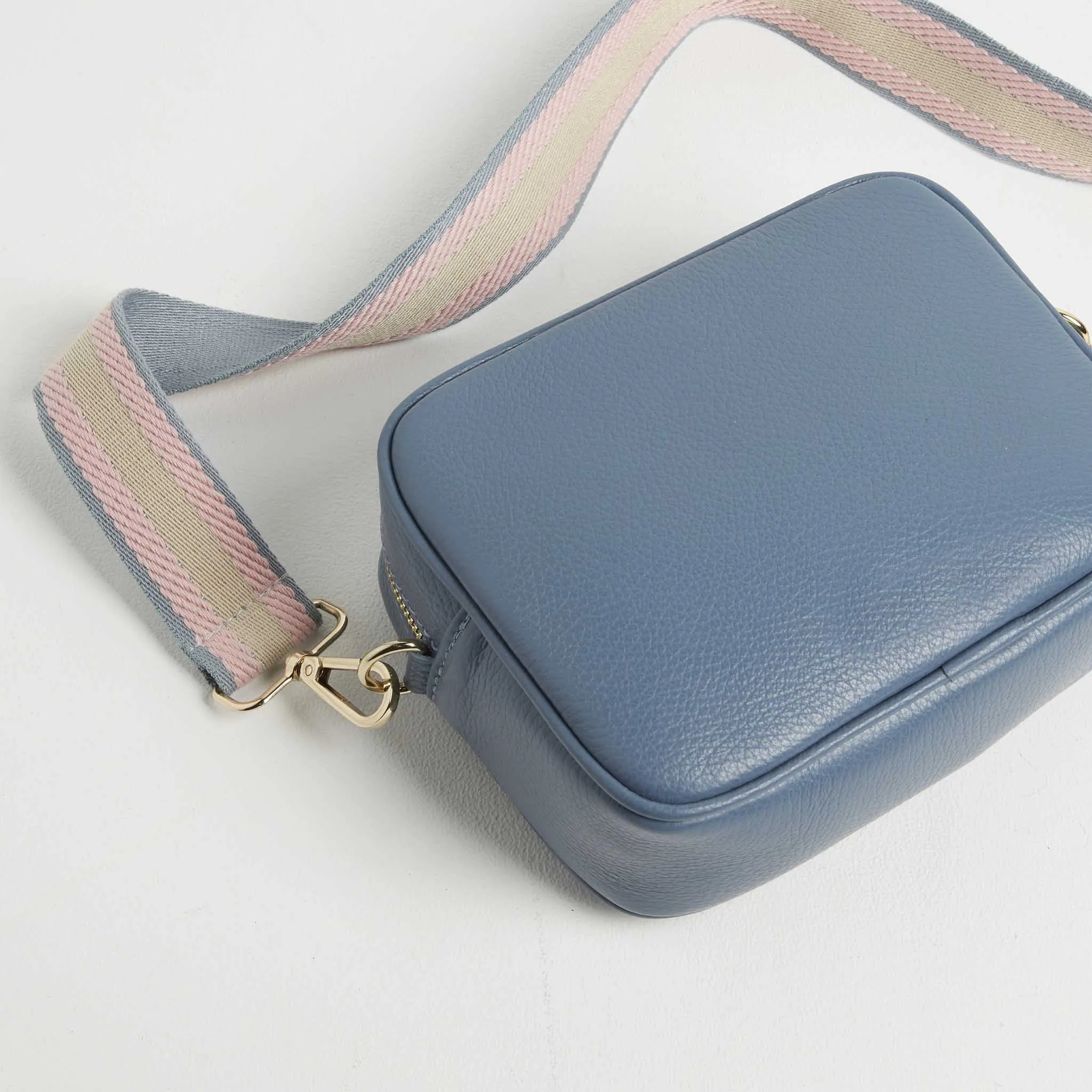 Verona Crossbody Tassel Denim Bag with Pastel Strap