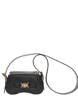 Versace Calf Leather Shoulder Bag in Black/Versace Gold