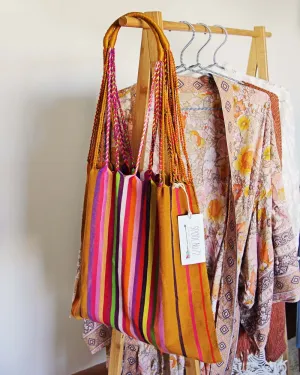 Vintage 70's Rainbow Tote