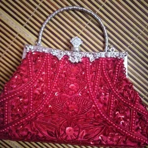 Vintage Beaded Evening Clutch Bag Prom Event Handbag
