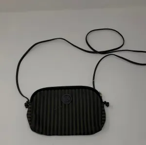 Vintage: Fendi Pequin Stripe Crossbody Bag with Brown Leather Strap