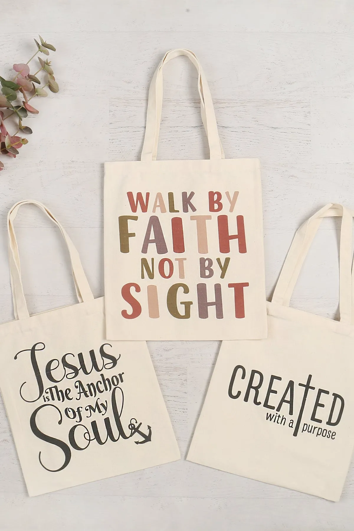 WALK BY FAITH PRINT TOTE BAG