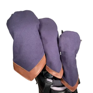 Washed Navy Canvas Golf Head Cover Set