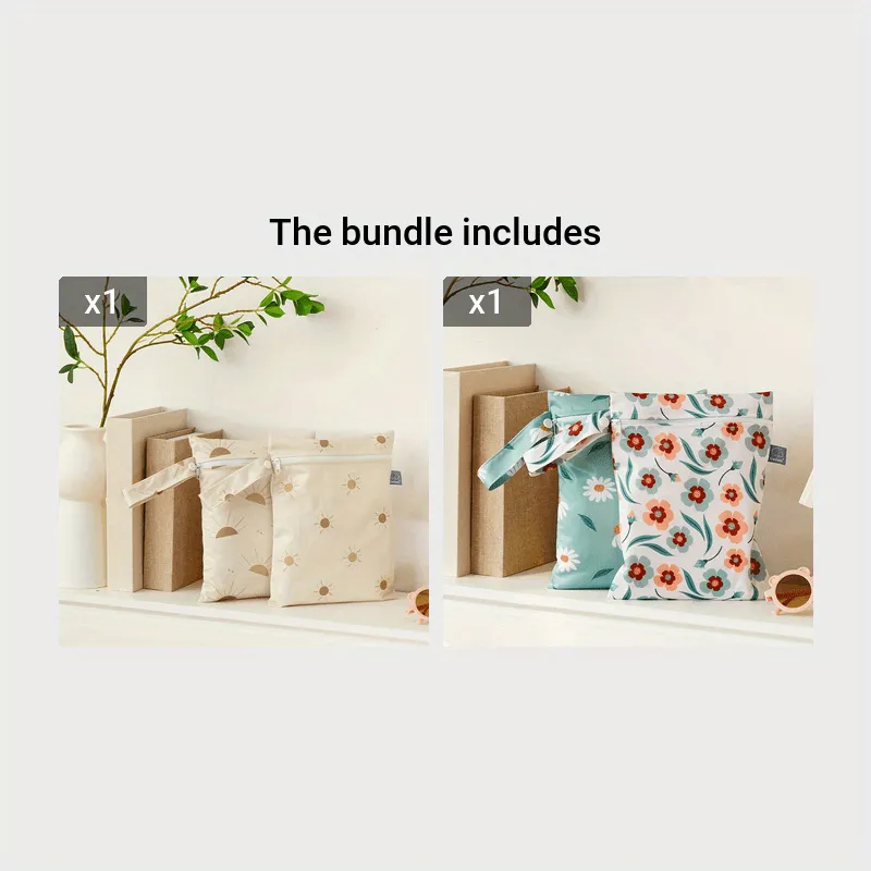 Waterproof Diaper Bags with Dual-Compartment Organizer
