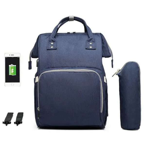 Waterproof USB Diaper Bag Baby Care Large Capacity Mom Backpack
