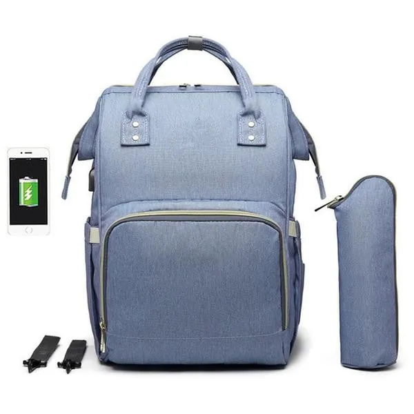 Waterproof USB Diaper Bag Baby Care Large Capacity Mom Backpack