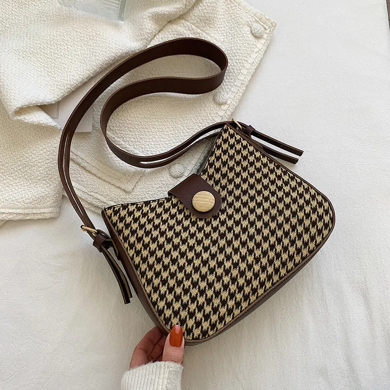 Western Style Small Bag Women Fashion Striped One-shoulder