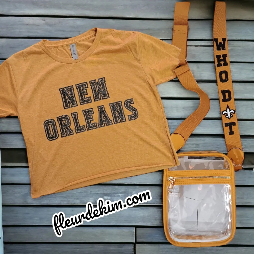 WHO D⚜️T  medium clear crossbody bag mustard gold