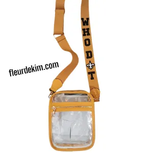 WHO D⚜️T  medium clear crossbody bag mustard gold
