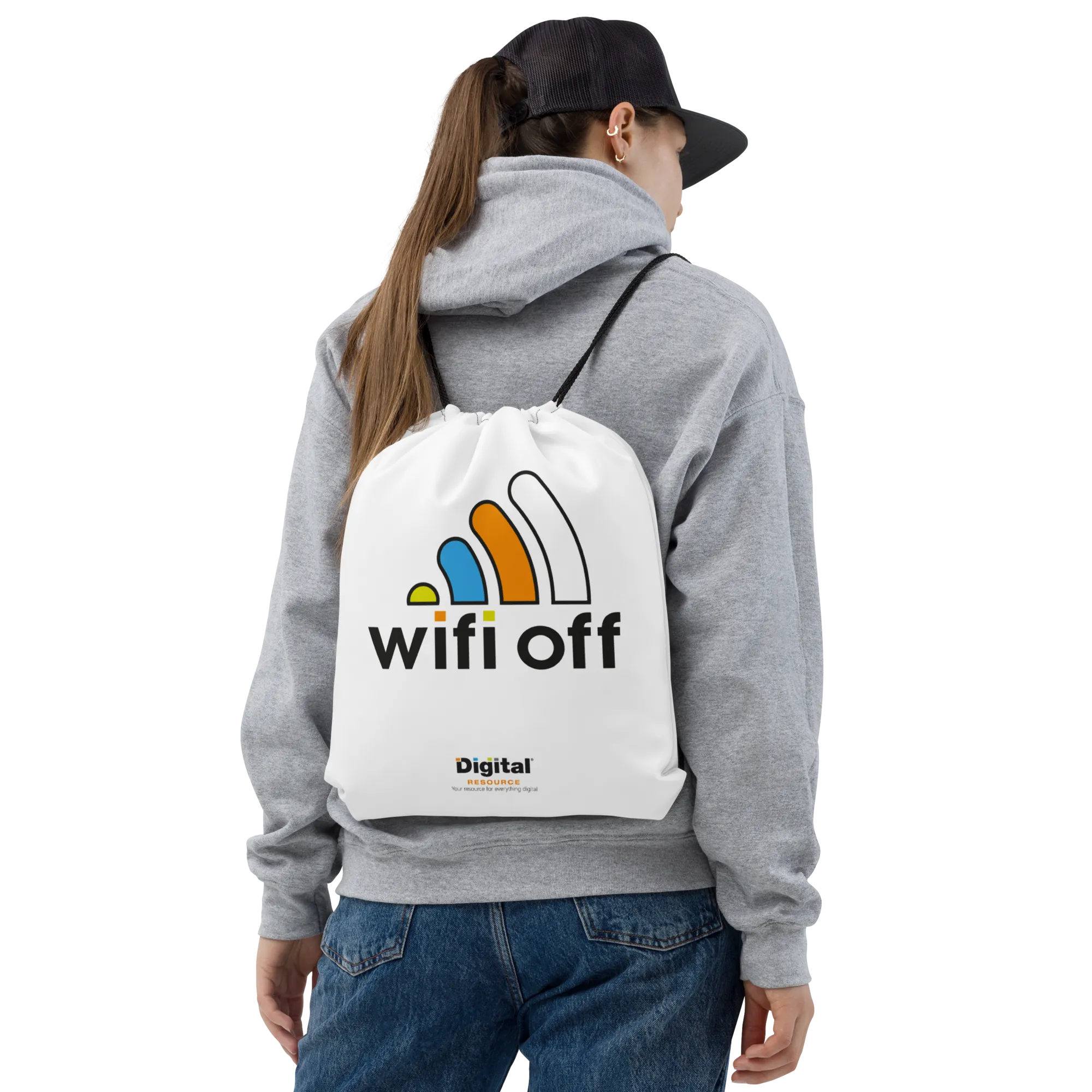 Wifi Off Drawstring Bag