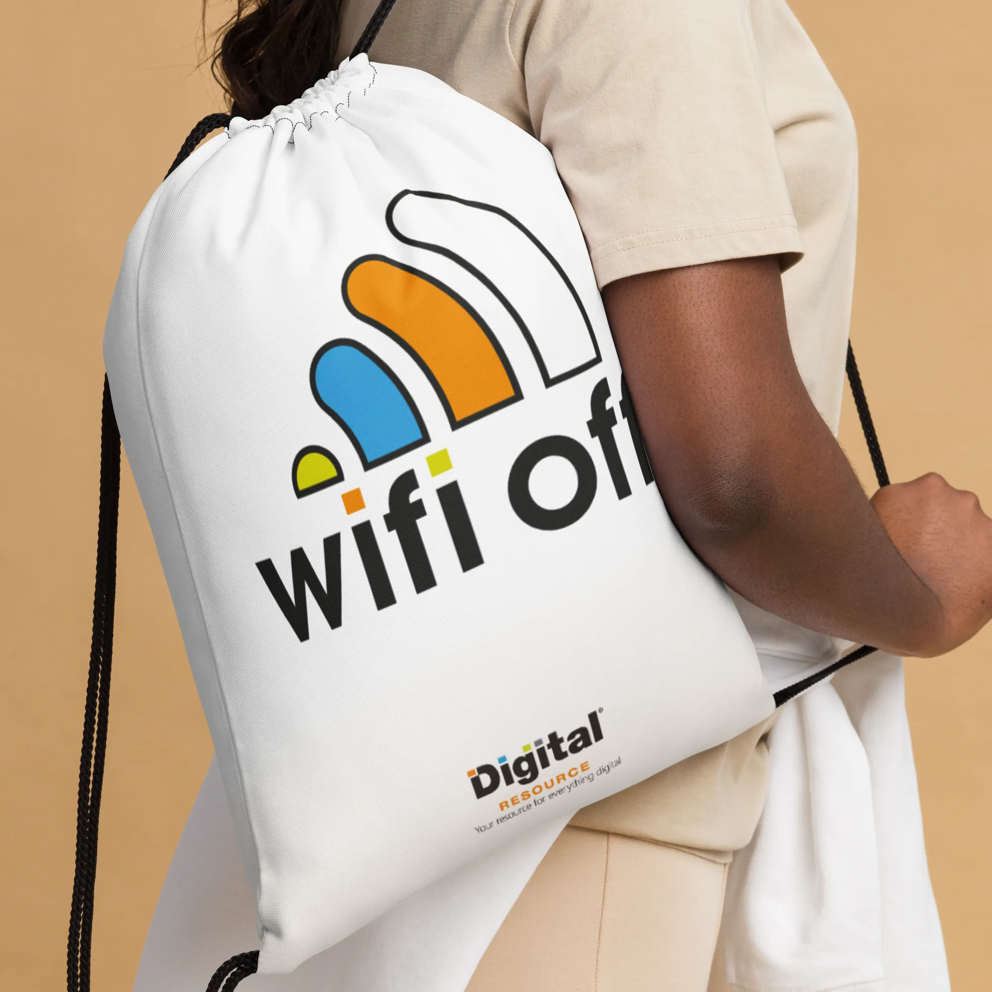 Wifi Off Drawstring Bag