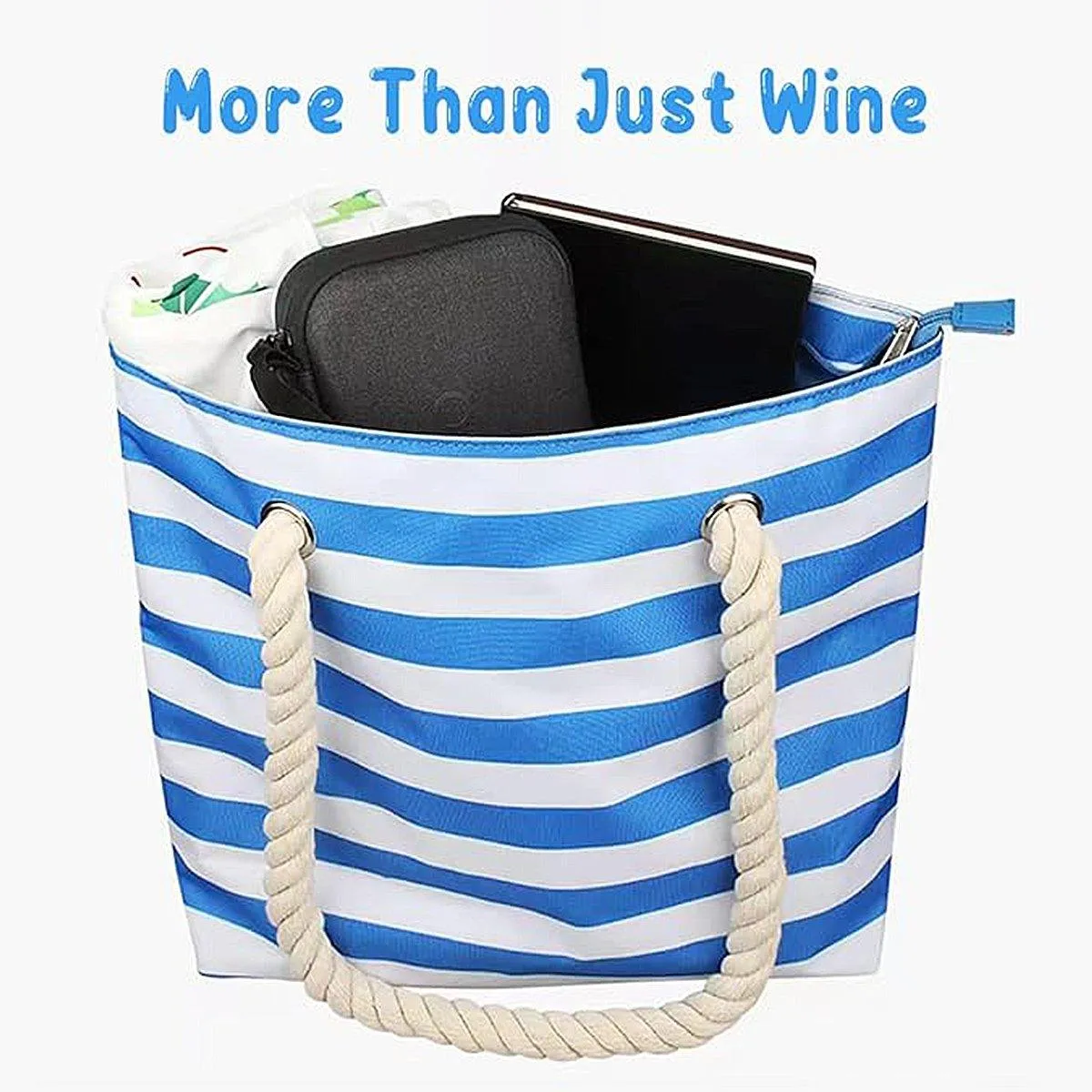 Wine Bag Picnic Tote Striped Outdoor Beach Camping Storage Bag Portable Travel